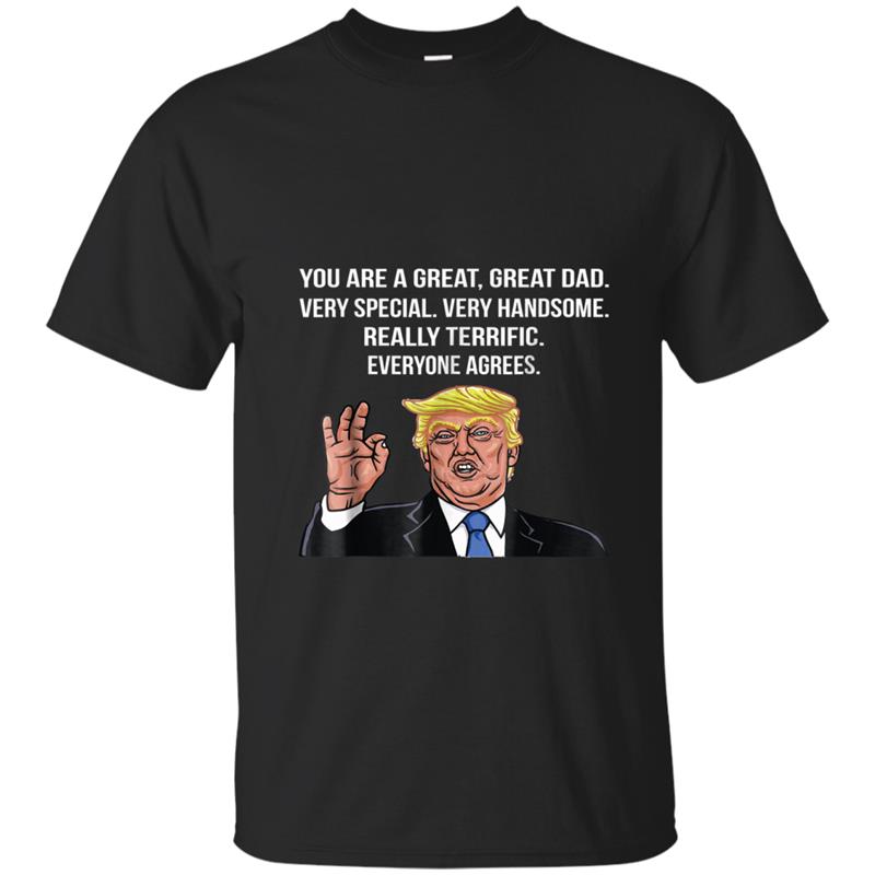 Mens Funny Donald Trump Father's Day Great Dad Gif T-shirt-mt