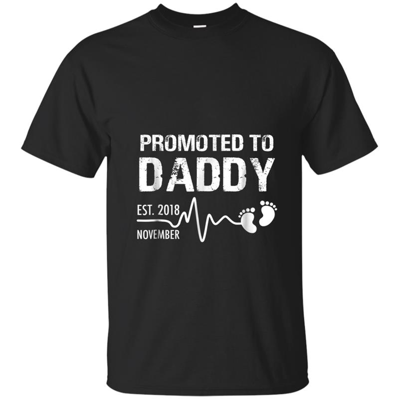 Mens Promoted To Daddy Est 2018 November  Expecting Father T-shirt-mt