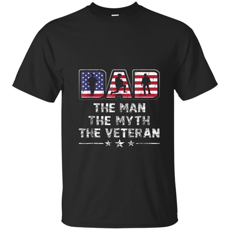 Mens The Man The Veteran The Myth The Legend  Veteran Dad T-shirt-mt