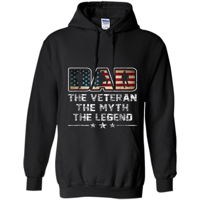 Mens The Veteran The Myth The Legend  Veteran Dad Gifts Hoodie-mt