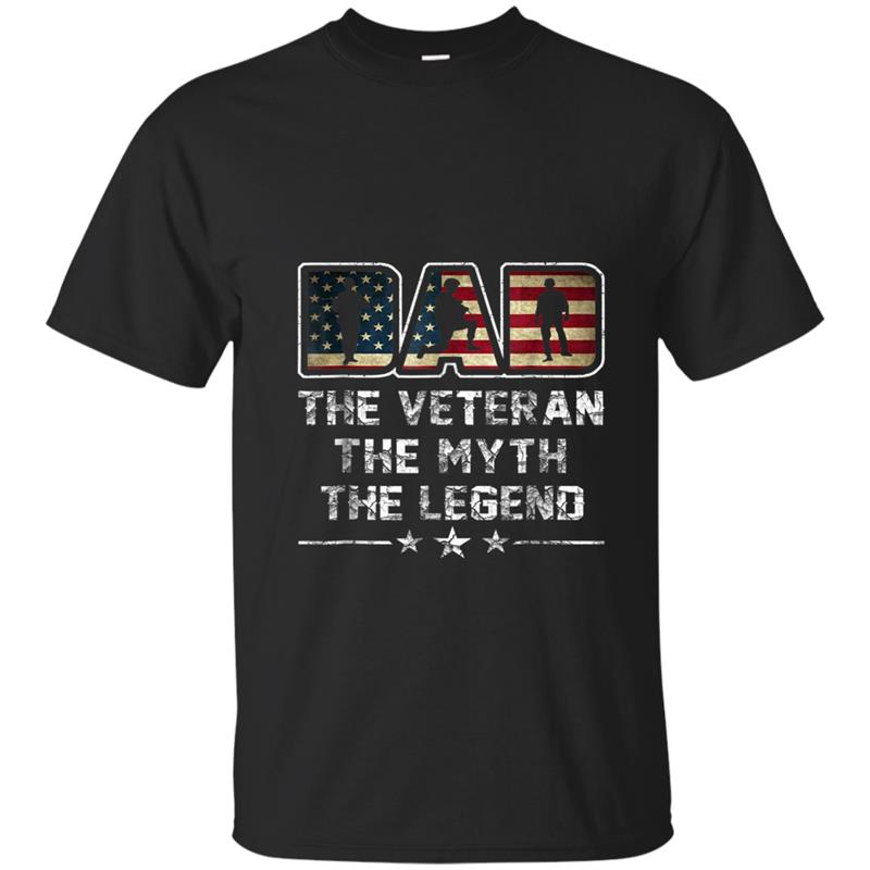 Mens The Veteran The Myth The Legend  Veteran Dad Gifts T-shirt-mt