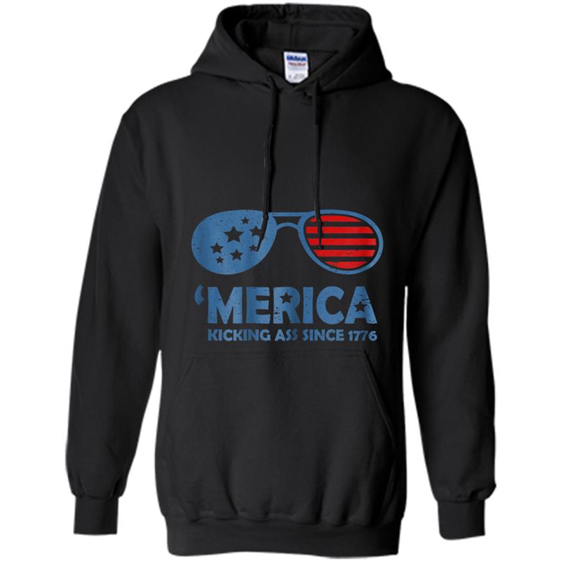 'Merica Kicking Ass Since 1776  on 4th of July Hoodie-mt