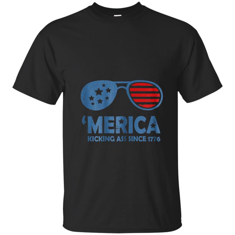 'Merica Kicking Ass Since 1776  on 4th of July T-shirt-mt