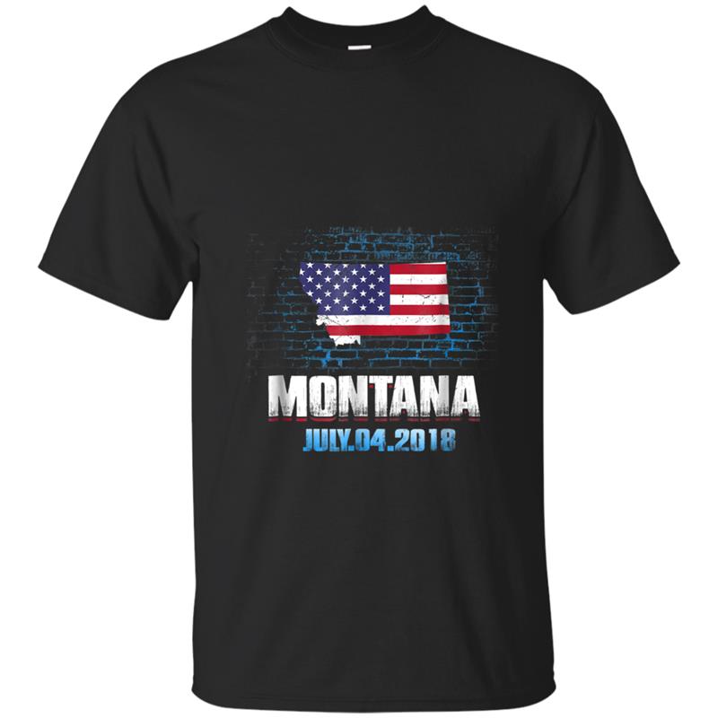 Montana  American USA Flag 4th Of July 2018 T-shirt-mt