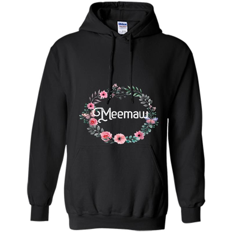 Mother's Day Gift For Grandma Men Women Floral Meemaw Hoodie-mt