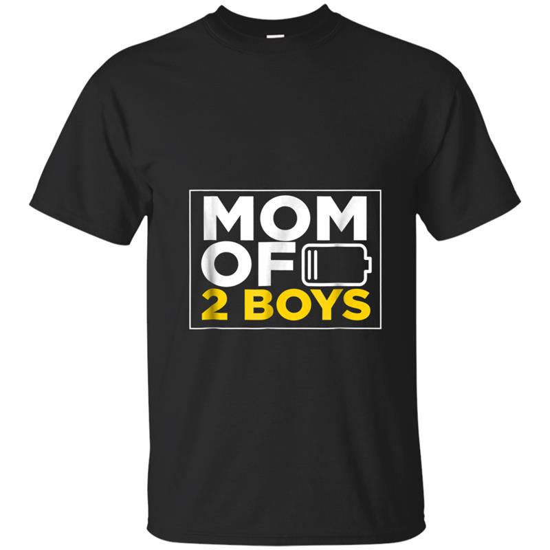 Mothers Day  Gift Mom of 2 Boys Tee for Women Mother T-shirt-mt