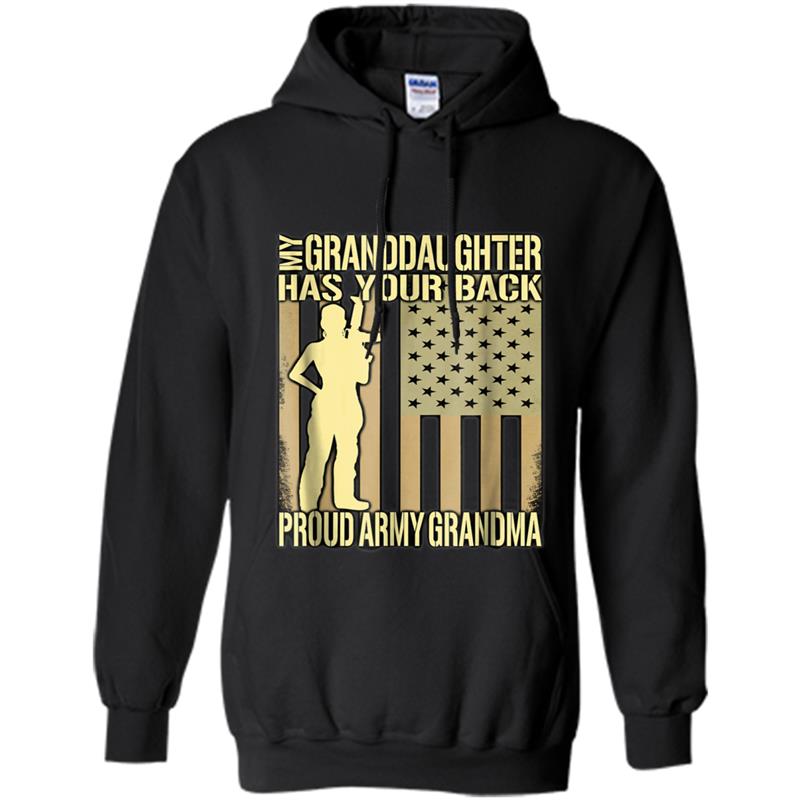 My Granddaughter Has Your Back Proud Army Grandma Hoodie-mt