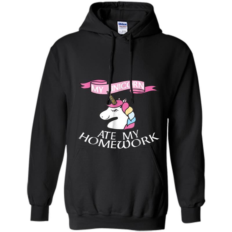 My Unicorn Ate My Homework  School Tee Hoodie-mt