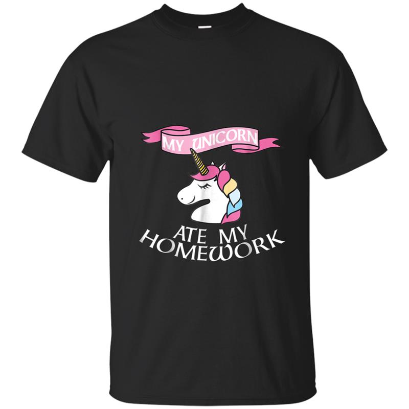 My Unicorn Ate My Homework  School Tee T-shirt-mt