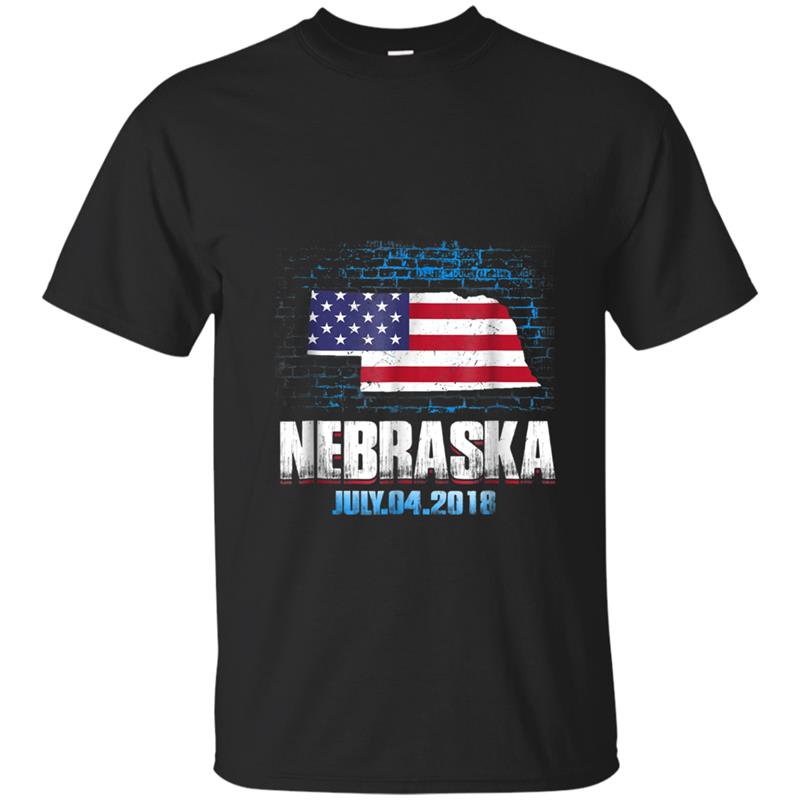 Nebraska  American USA Flag 4th Of July 2018 T-shirt-mt