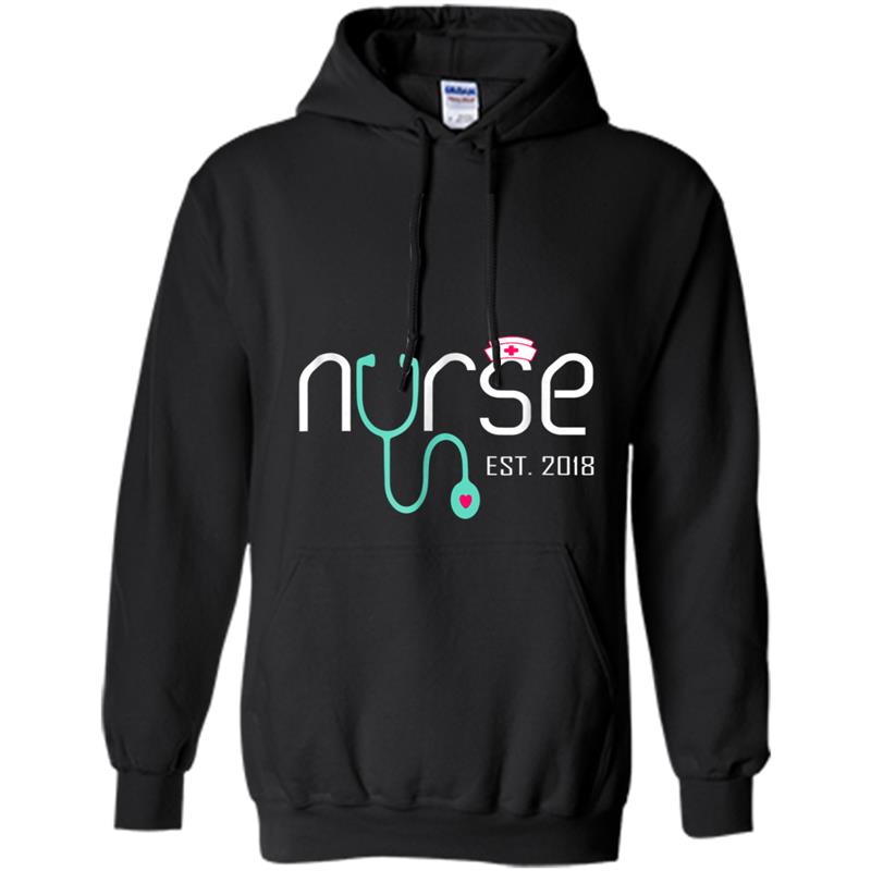 New Nurse Est 2018  Nursing School Graduation Gifts Hoodie-mt