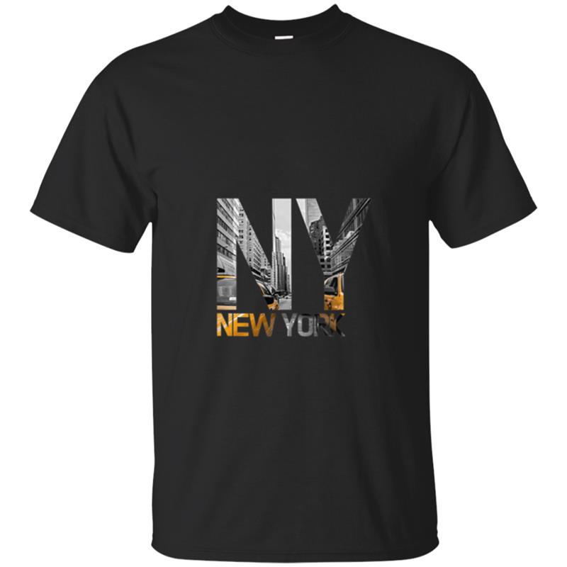 New York City Taxi & Skyline NYC Manhattan Design T-shirt-mt