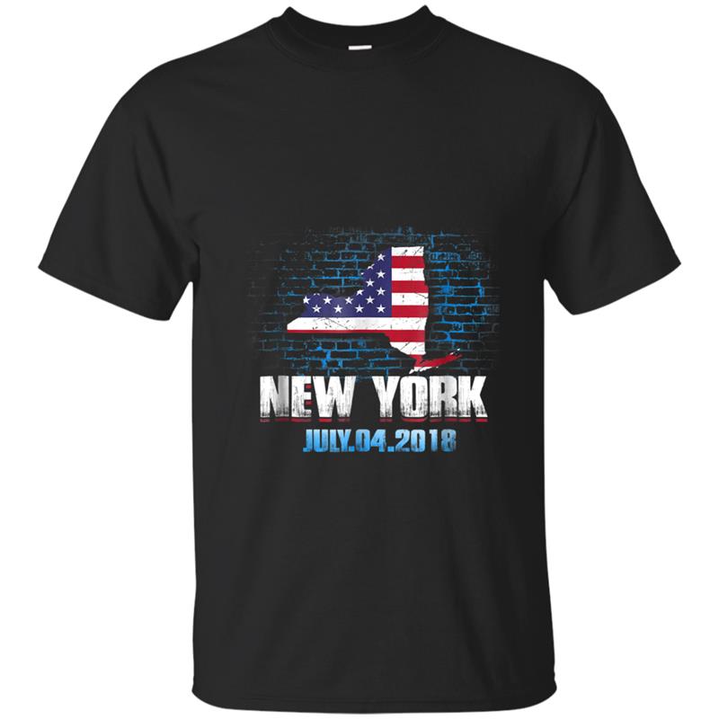 New York  American USA Flag 4th Of July 2018 T-shirt-mt