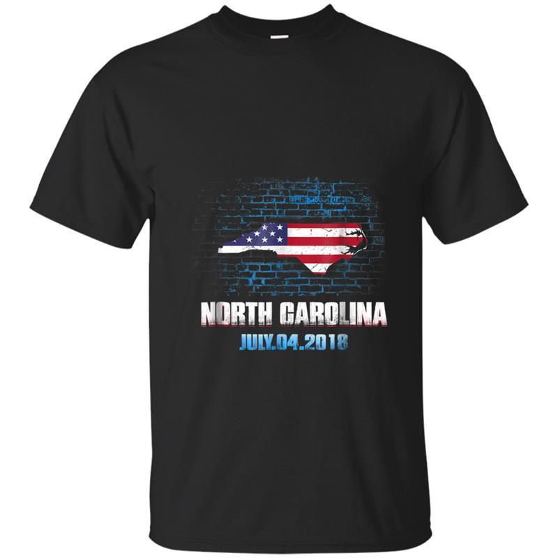 North Carolina  American USA Flag 4th Of July 2018 T-shirt-mt