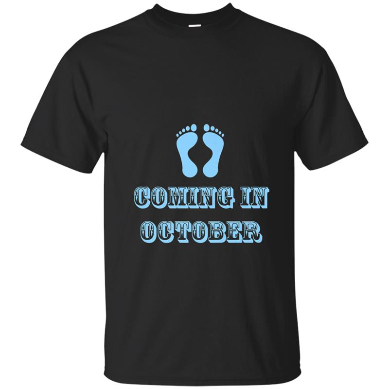 October Pregnancy Announcement Due in October 2018 T-shirt-mt