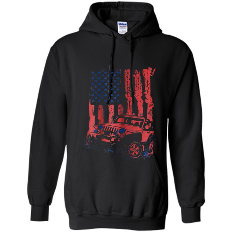 Off Road 4x4 Driving American Flag  For Jeep Drivers Hoodie-mt