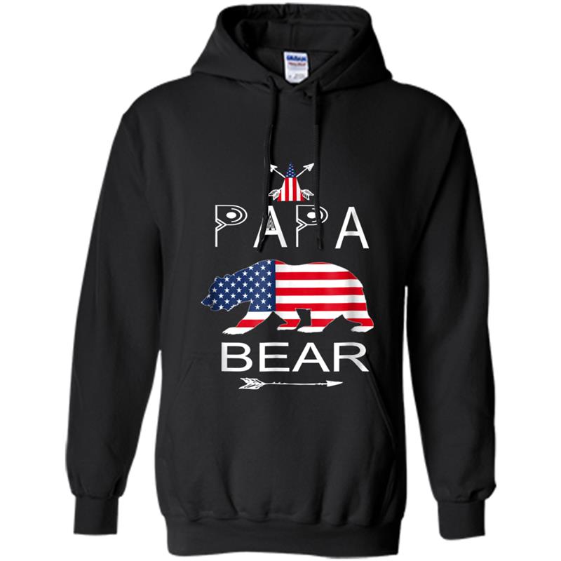 Papa Bear Patriotic 4th Of July Matching Family Hoodie-mt