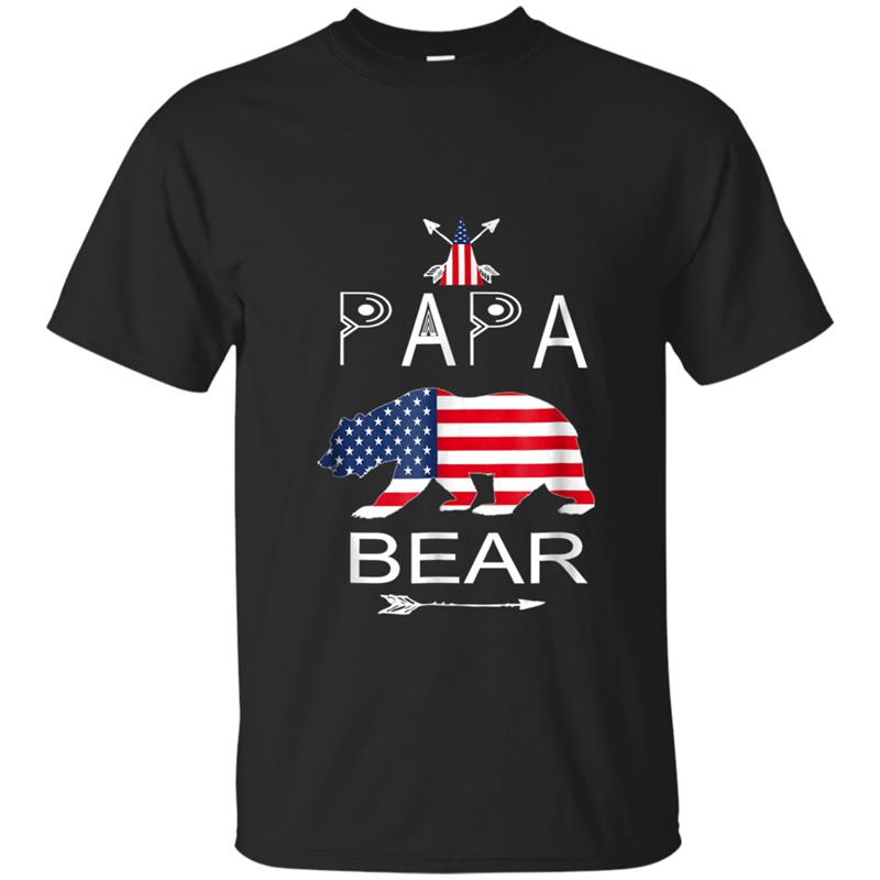 Papa Bear Patriotic 4th Of July Matching Family T-shirt-mt
