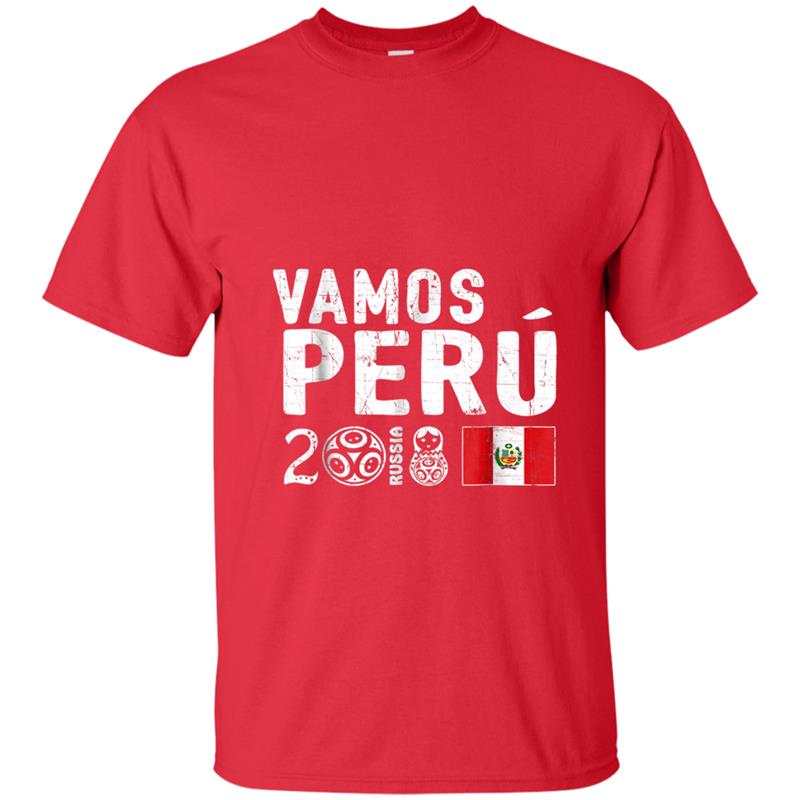 Peru Soccer Jersey  VAMOS Peru Distressed T-shirt-mt