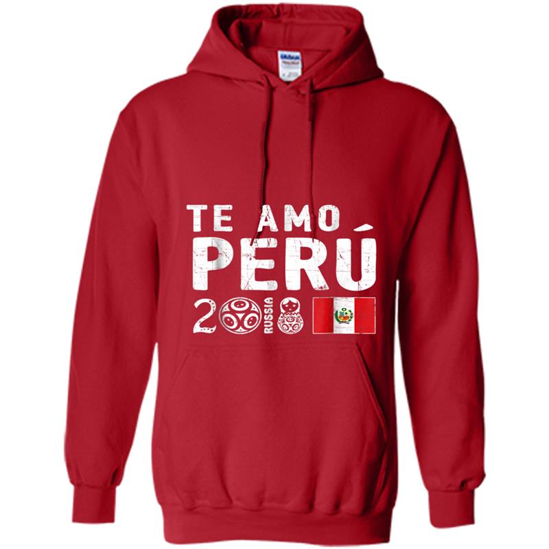 Peru  I Love Peru - Te Amo Peru Jersey - Distressed Hoodie-mt
