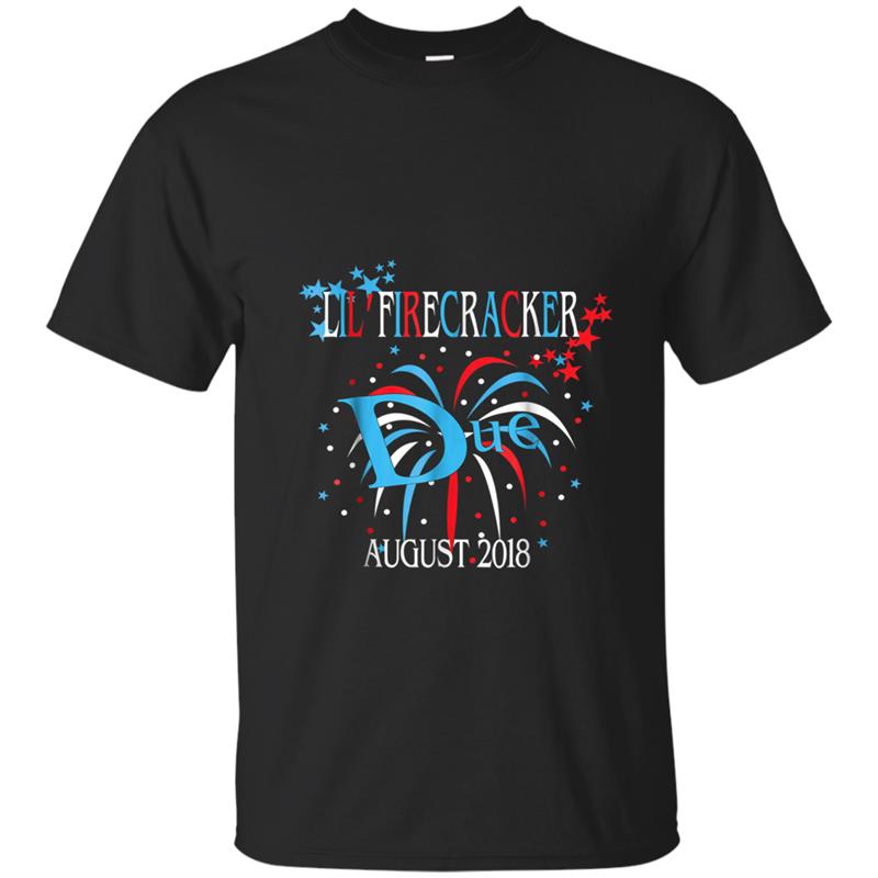 Pregnancy Announcemen August 2018 July 4th T-shirt-mt