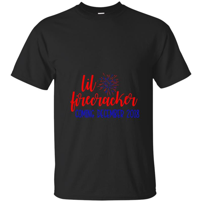 Pregnancy Announcemen December 2018 July Fourth T-shirt-mt