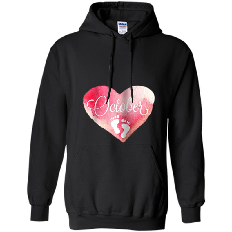 Pregnancy Announcemen with Heart Due October 2018 Hoodie-mt