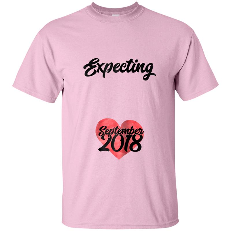 Pregnancy  Gift Expecting September 2018 Tee for Women T-shirt-mt