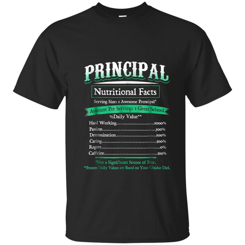 Principal  Funny Principal Nutritional Facts T-shirt-mt