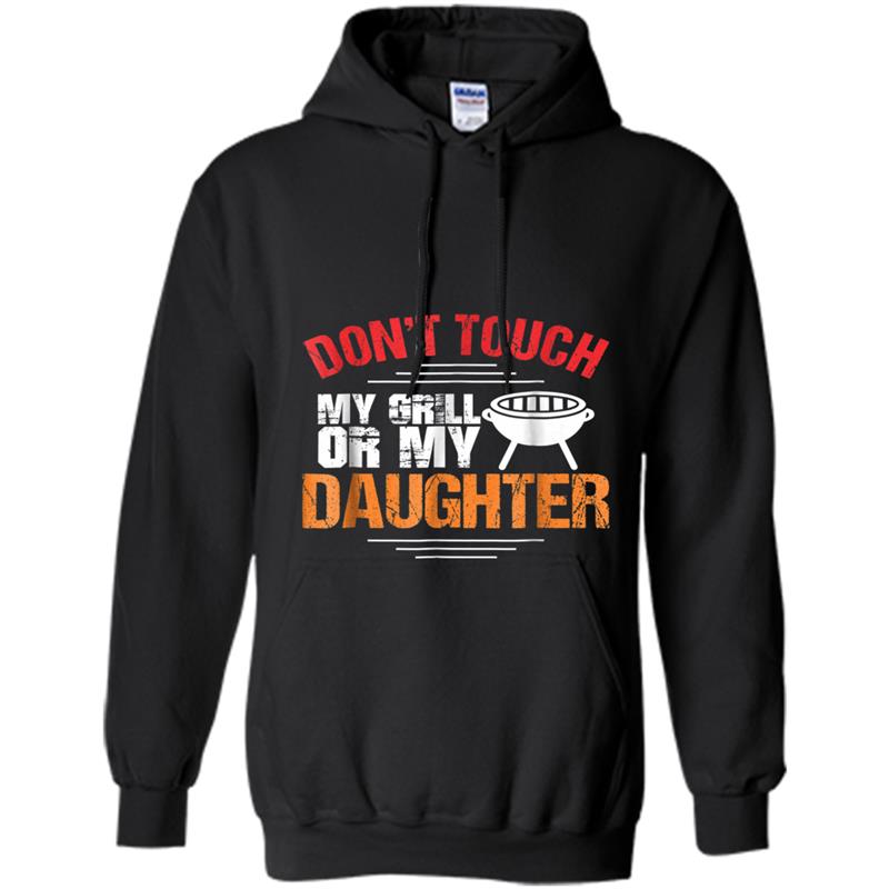 Protective Daddy  Daughter Dad Barbecue Grilling Gift Hoodie-mt