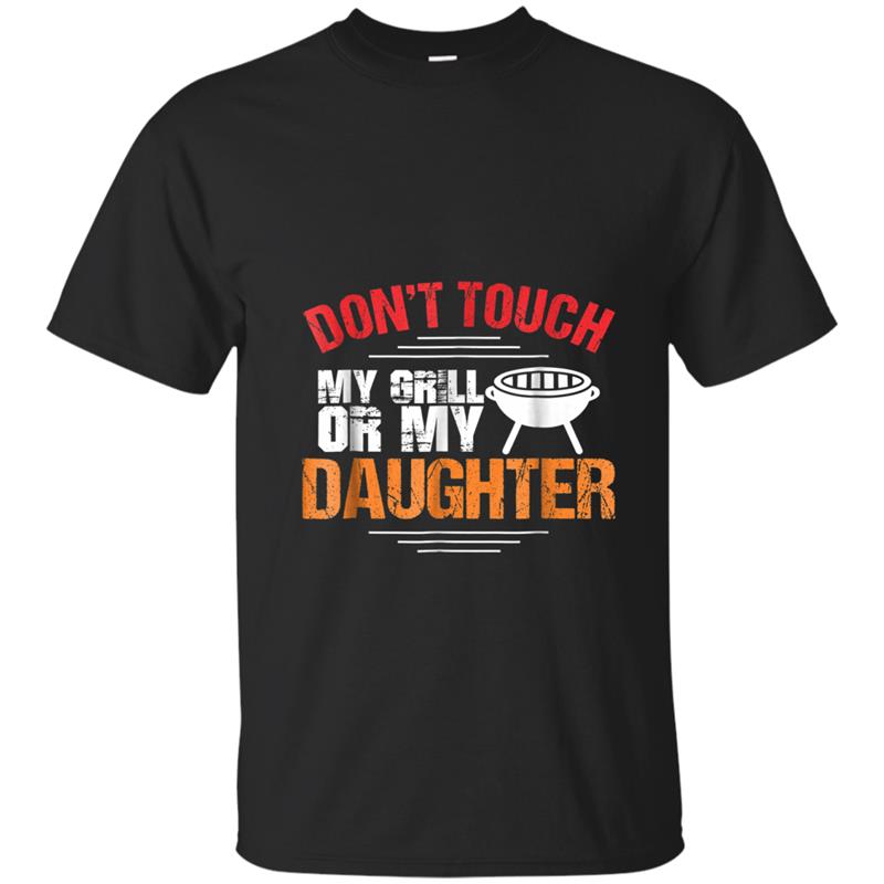 Protective Daddy  Daughter Dad Barbecue Grilling Gift T-shirt-mt