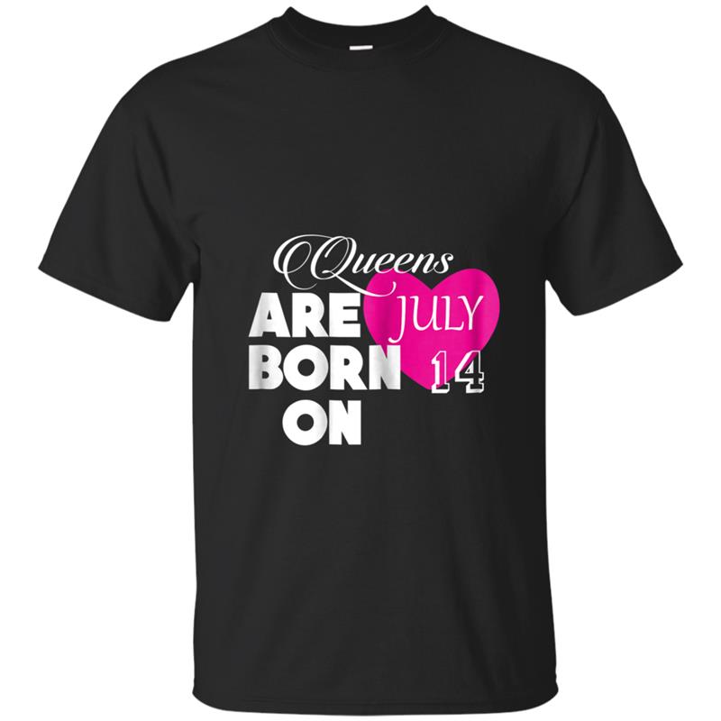 Queens are born on 14th of July Birthday Gift T-shirt-mt