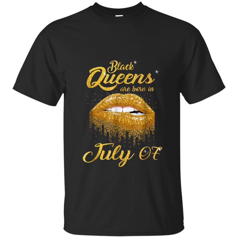 Queens Are Born On July 07  for Black Women T-shirt-mt