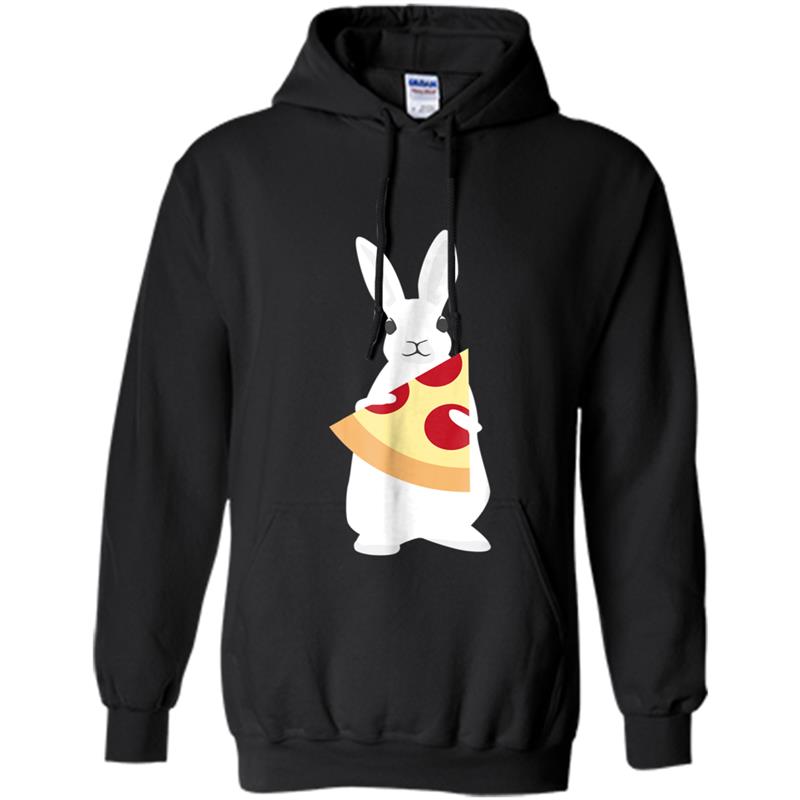 Rabbit Holding Pizza  Funny Bunny Animal Foodie Gift Hoodie-mt
