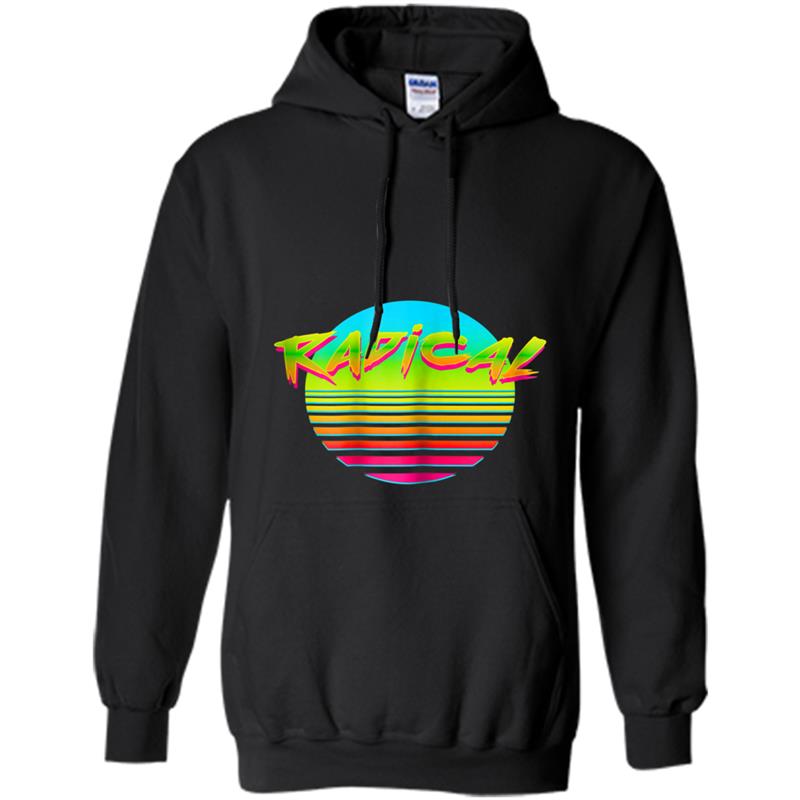 Radical Neon Sun Retro 80s 90s Vintage Outrun Hoodie-mt