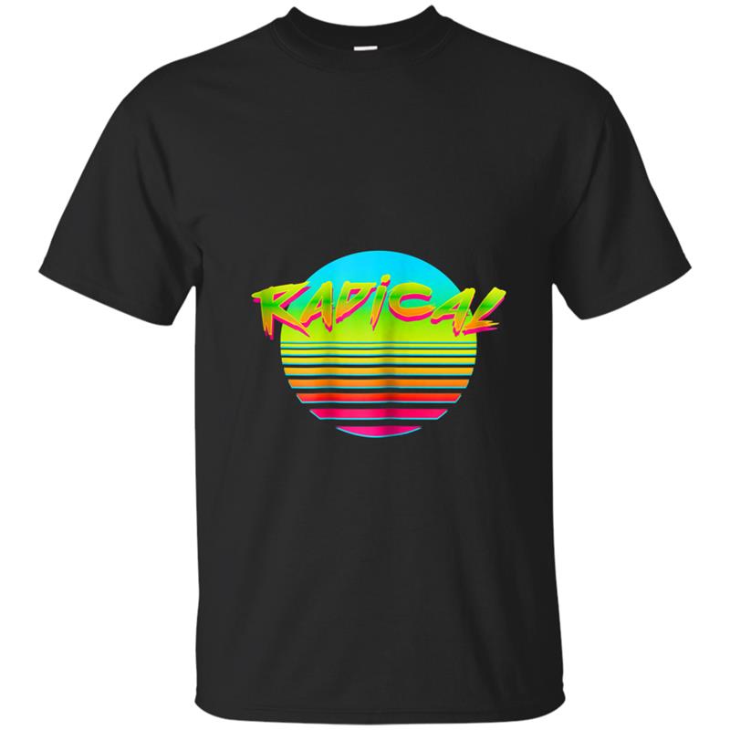 Radical Neon Sun Retro 80s 90s Vintage Outrun T-shirt-mt