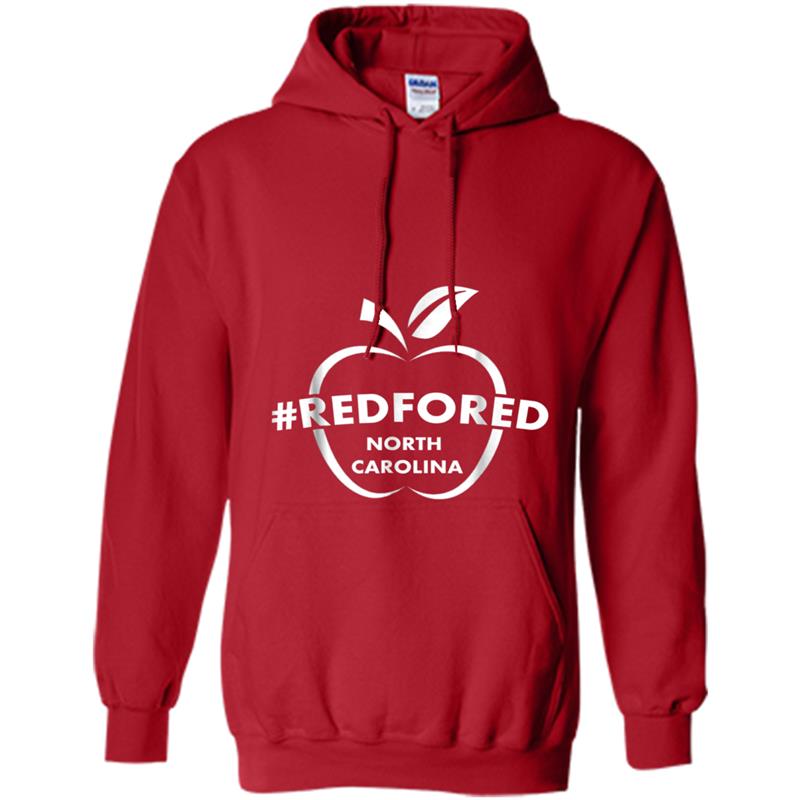 Red for ed education North Carolina NC teachers Hoodie-mt