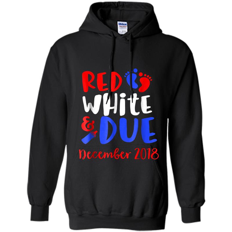Red White And Due 4th of July  Pregnancy Mom Gift Hoodie-mt