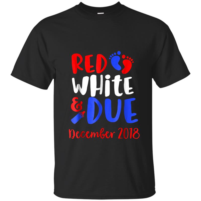 Red White And Due 4th of July  Pregnancy Mom Gift T-shirt-mt
