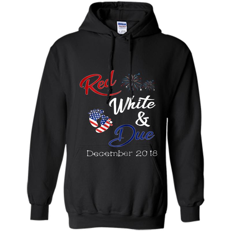 Red White And Due  December 2018 Pregnancy Gifts Hoodie-mt