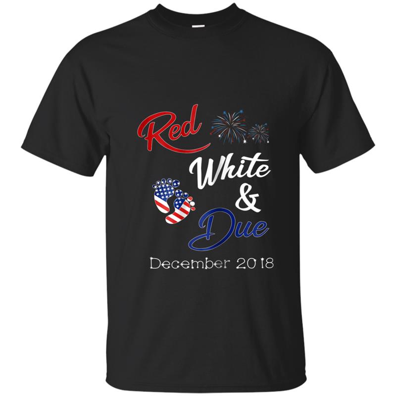 Red White And Due  December 2018 Pregnancy Gifts T-shirt-mt