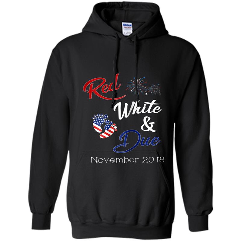 Red White And Due  November 2018 Pregnancy Gifts Hoodie-mt