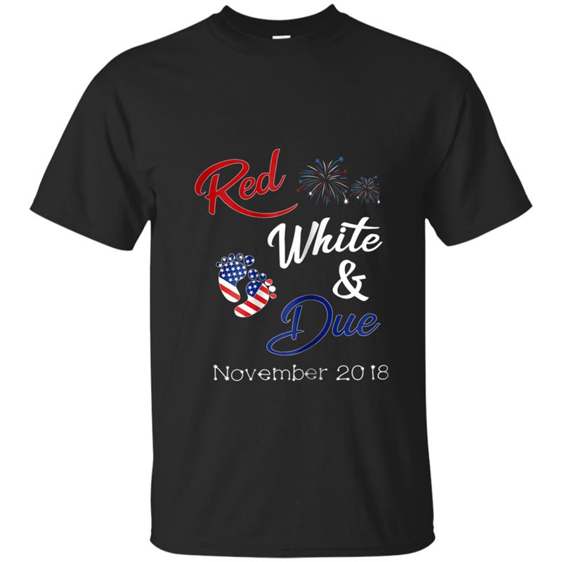 Red White And Due  November 2018 Pregnancy Gifts T-shirt-mt