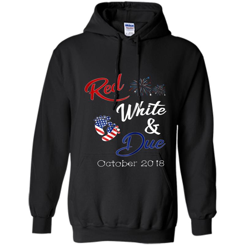 Red White And Due  October 2018 Pregnancy Gifts For Mom Hoodie-mt