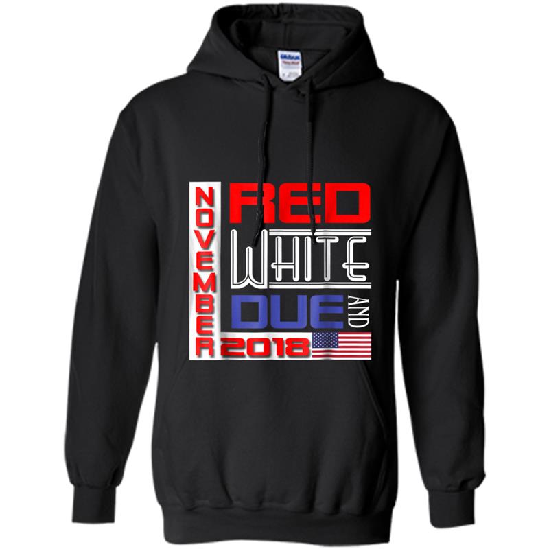 Red White & Due November 2018 Pregnant 4th July Women Hoodie-mt