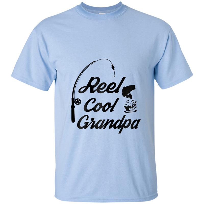 Reel Cool Grandpa  Ideas For Fathers Day Birthday Gift T-shirt-mt