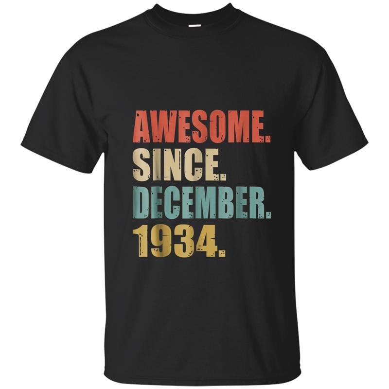 Retro 84th Birthday Awesome Since December 1934 T-shirt-mt