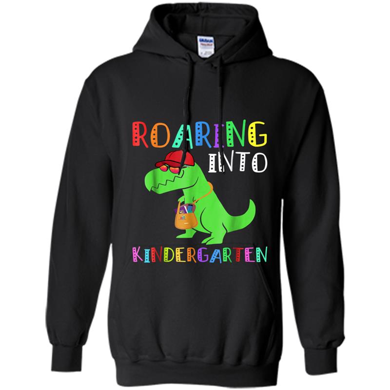 Roaring Kindergarten - Funny Back to School T-Rex Hoodie-mt