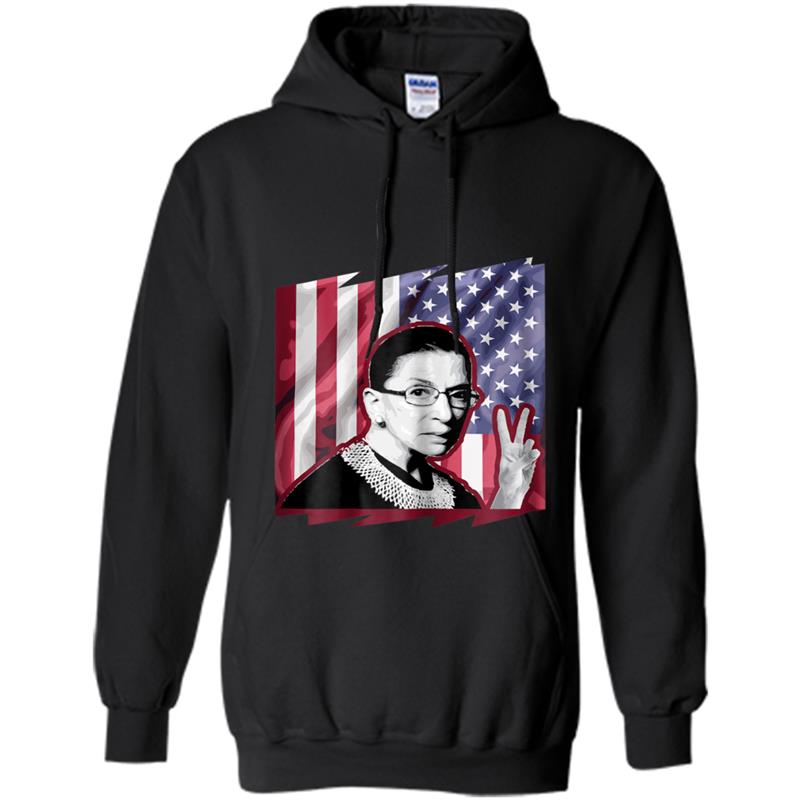 Ruth Bader Ginsburg Patriotic American Flag Hoodie-mt