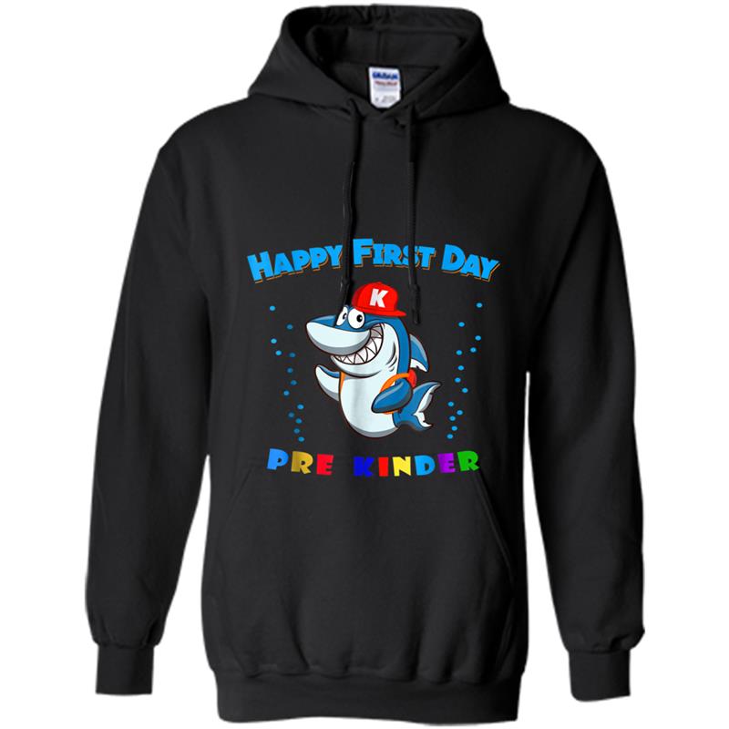 Shark back to school  Happy First day Pre-K Hoodie-mt